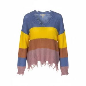 Vibrant Multicolor V-Neck Sweater by Wildfox